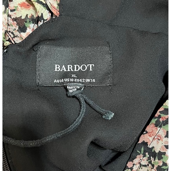 BARDOT SPRING Floral Print Long Sleeve Deep V Neck Mini Dress Women's XL - Picture 3 of 5